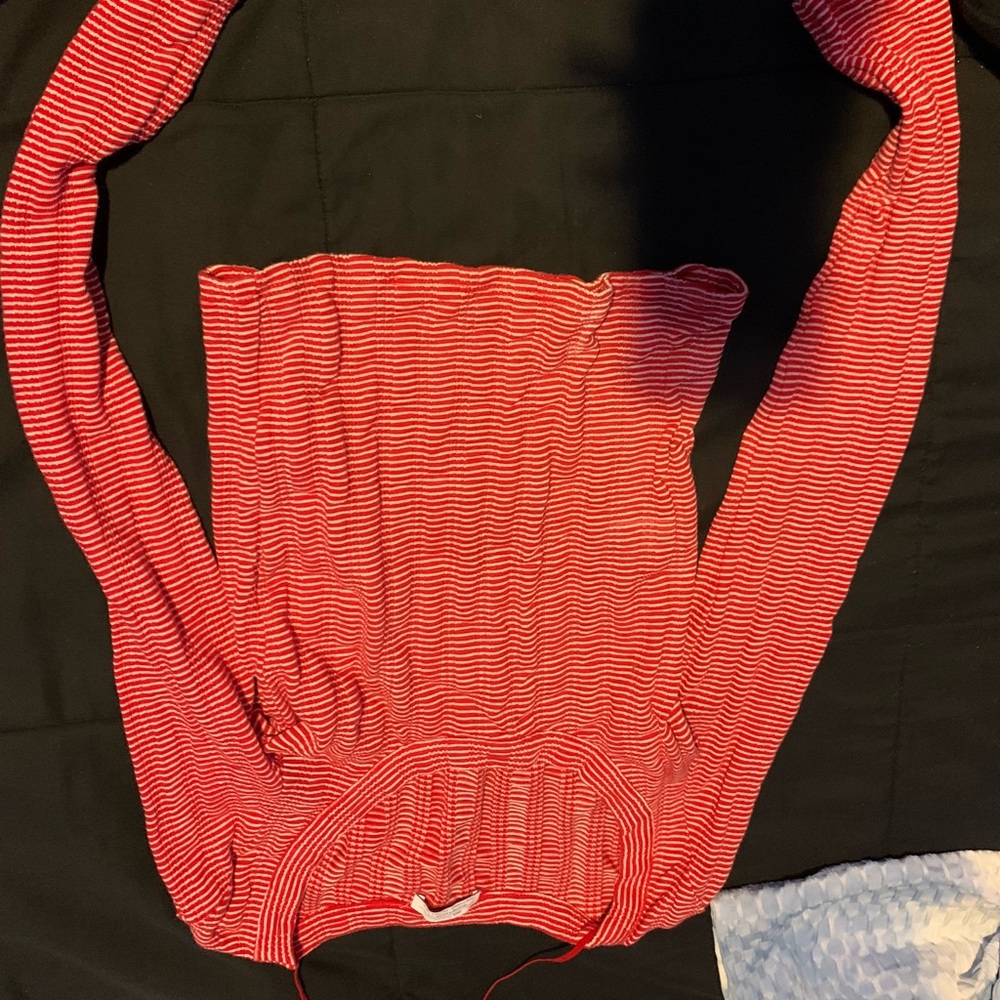 Zara Red crop top long sleeve